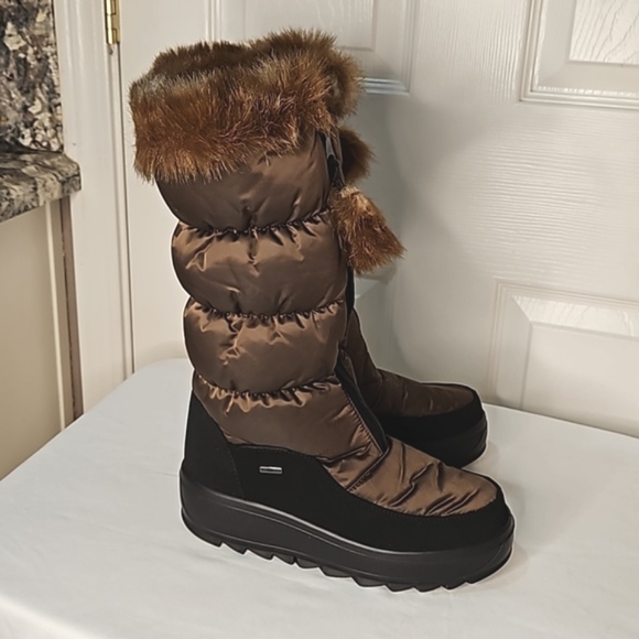 Pajar tobogan brown and black boots with fleece lined faux fur size 38 - Picture 5 of 14